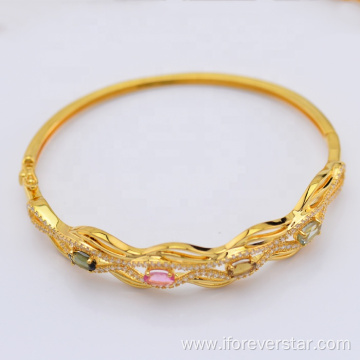 925 Sterling Silver Bracelet 18K Gold Jewelry Bangle